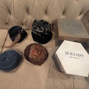 Vintage Feathered and Velvet Hats Collection